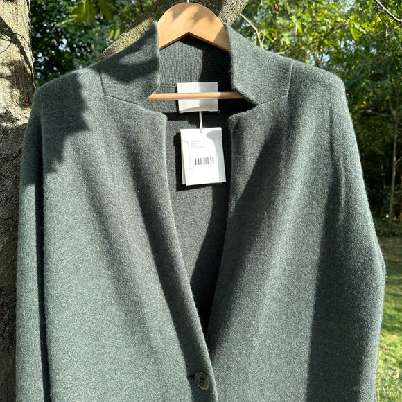 Lisa Yang The Amie Cashmere Coat Jacket Sweater Cardigan Sz 1 S-M Olive Coatigan - Picture 9 of 16